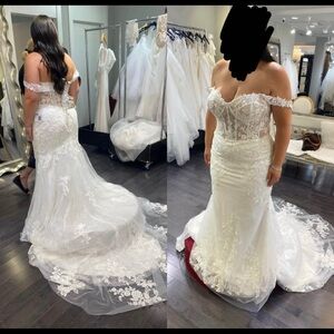 BRAND NEW Elegant Off-Shoulder Lace Wedding Dress - LILLIAN WEST